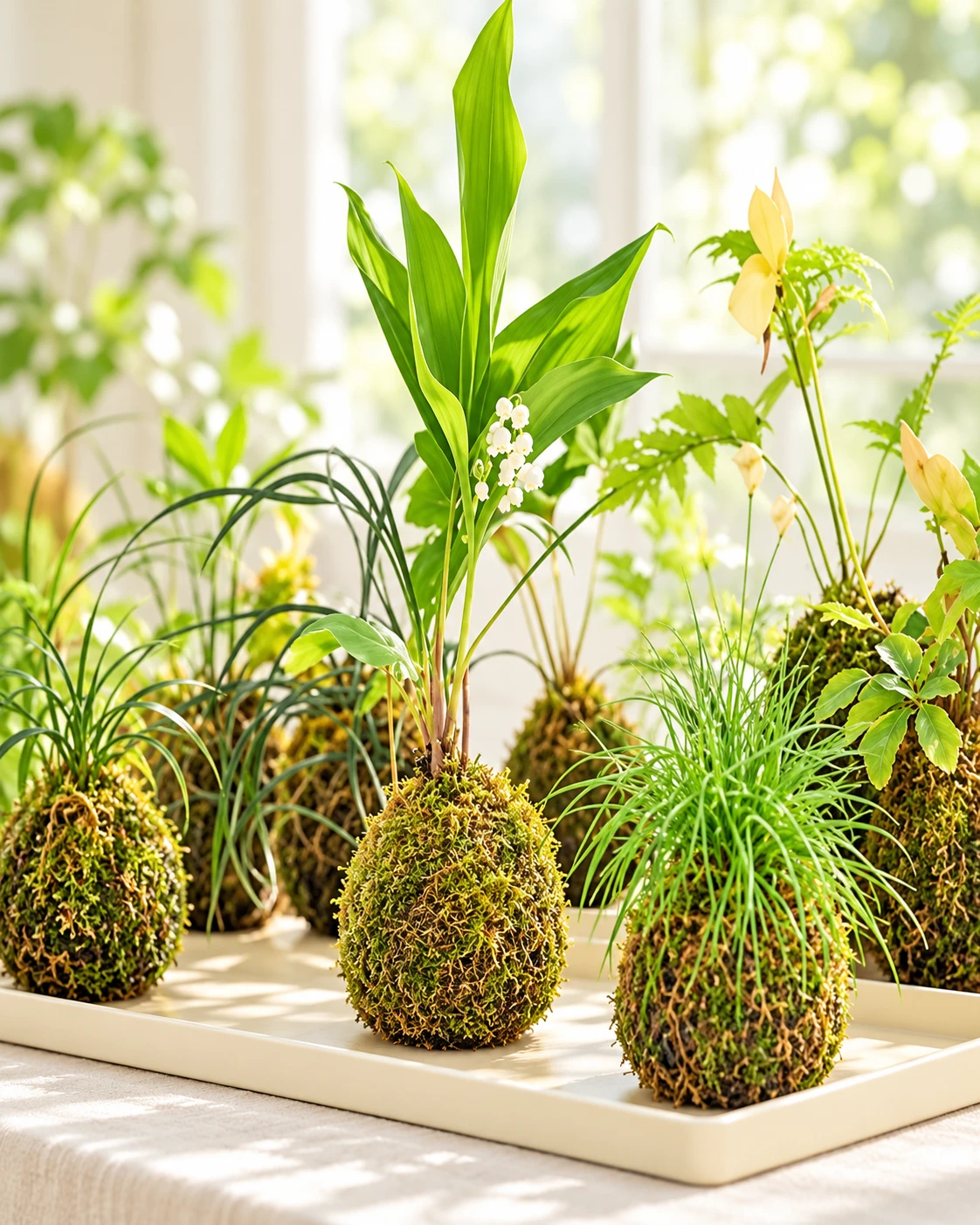Kokedama · imagen recreada con IA