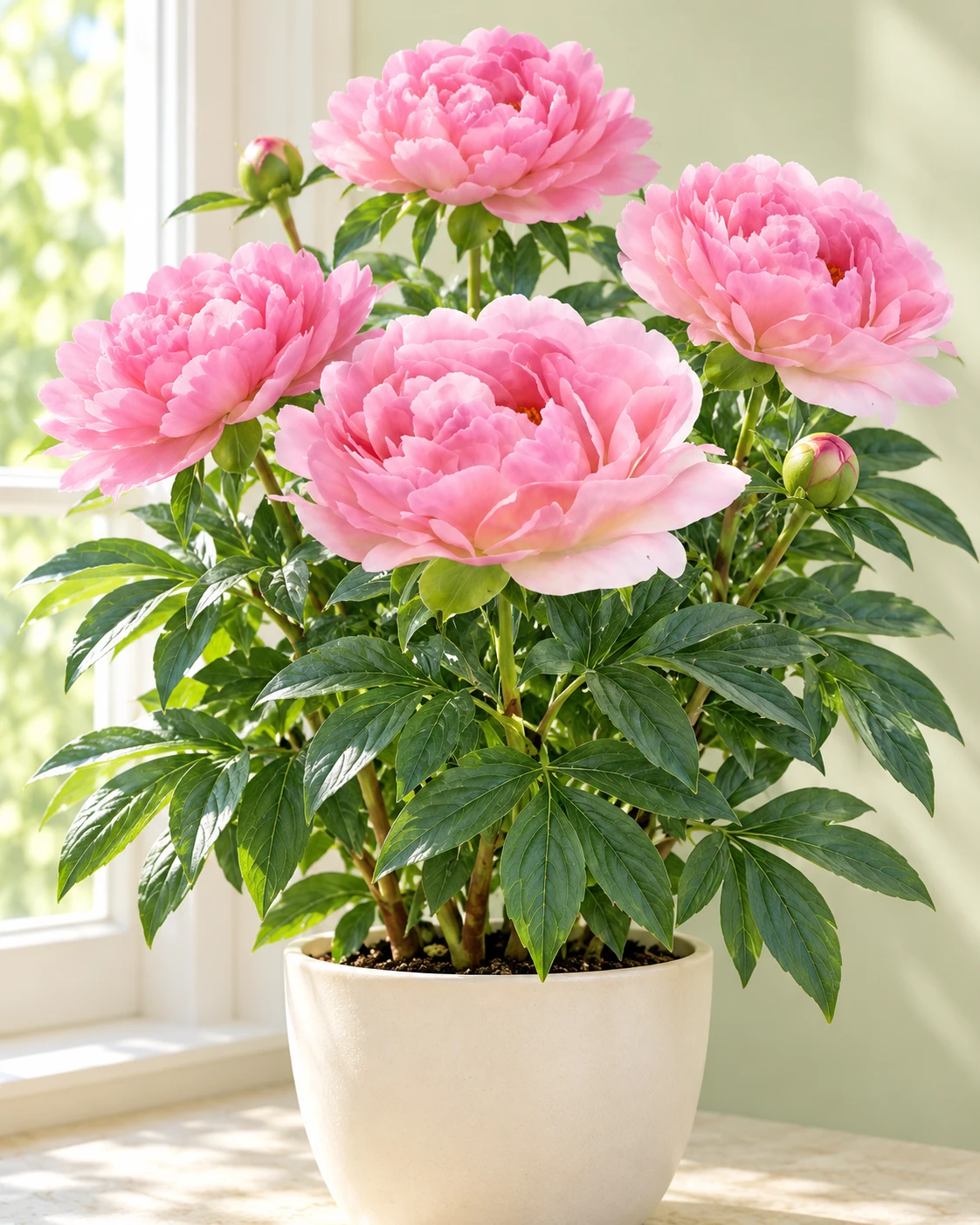 Peonia Lactiflora · imagen recreada con IA